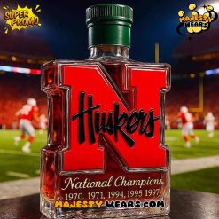 Nebraska Cornhuskers 5Time National Champions Whiskey Bottle