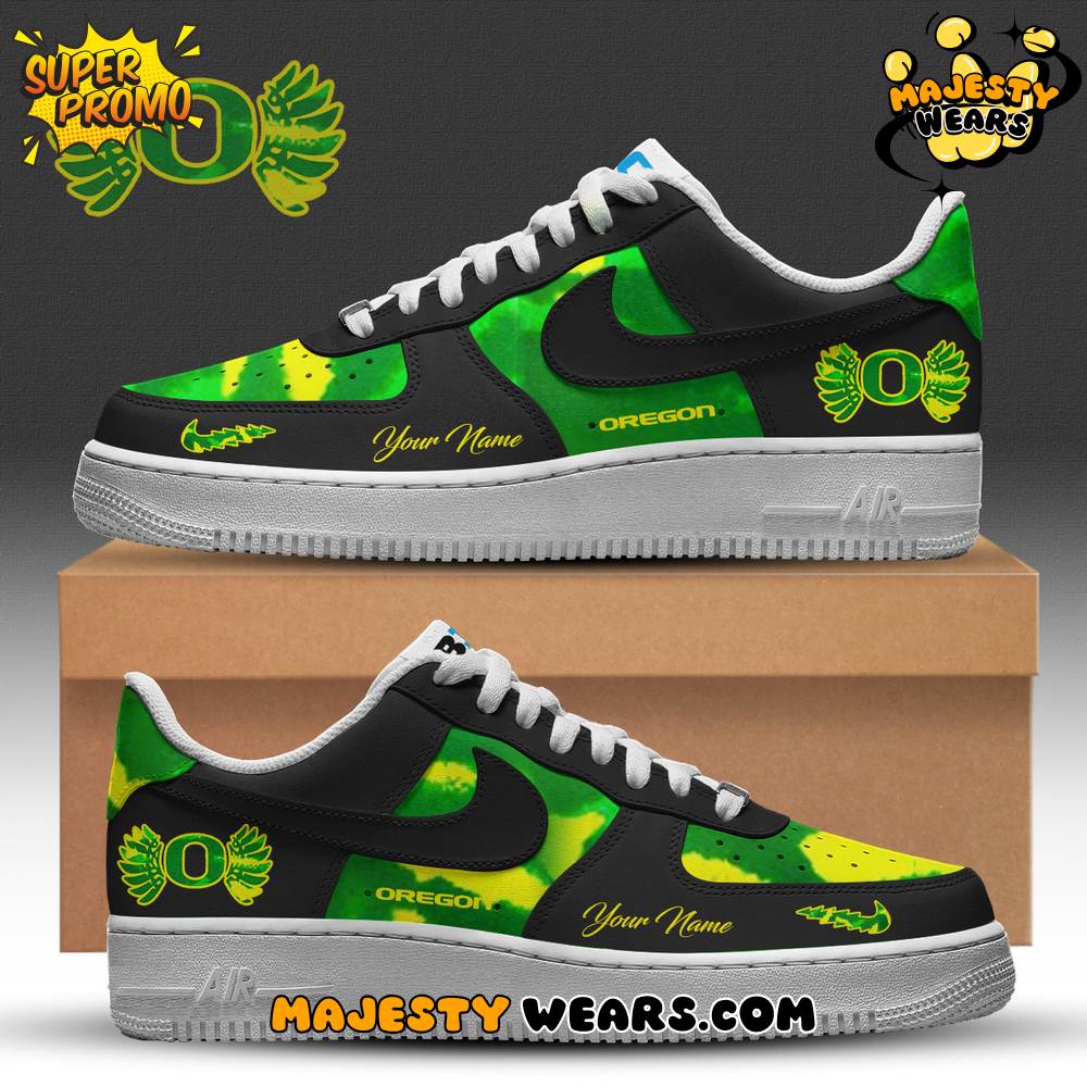 Oregon Ducks x Grateful Dead Special Collab Air Force 1 Sneaker Oregon Ducks x Grateful Dead Special Collab Air Force 1 Sneaker