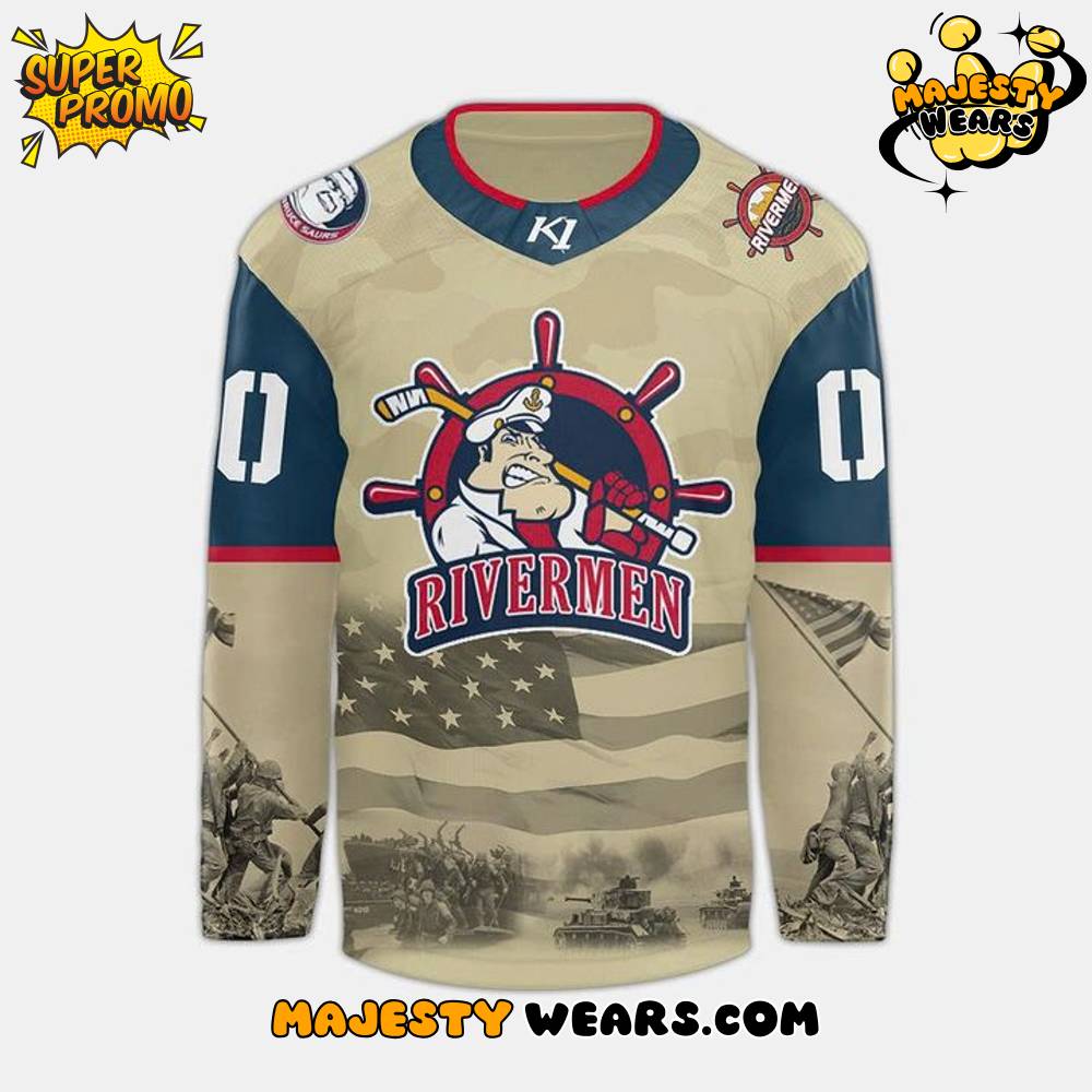 Peoria Rivermen Military Night Appreciation Custom Hockey Jersey Peoria Rivermen Military Night Appreciation Custom Hockey Jersey