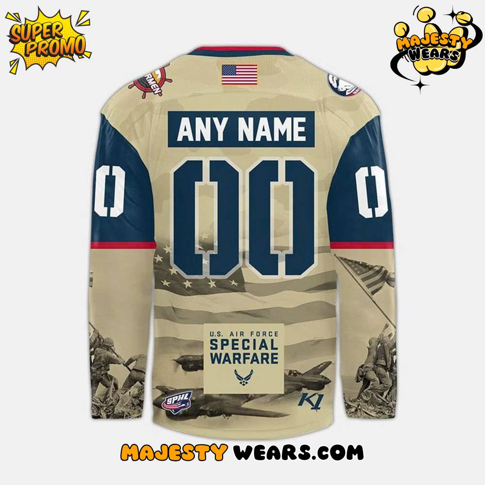 Peoria Rivermen Military Night Appreciation Custom Hockey Jersey Peoria Rivermen Military Night Appreciation Custom Hockey Jersey