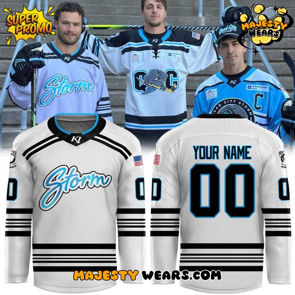 Quad City Storm Special New 2025 Custom Hockey Jersey – White Quad City Storm Special New 2025 Custom Hockey Jersey – White