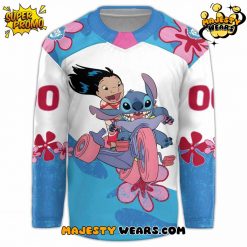 Reading Royals 2025 Lilo  Stitch Night GameWorn Custom Hockey Jersey