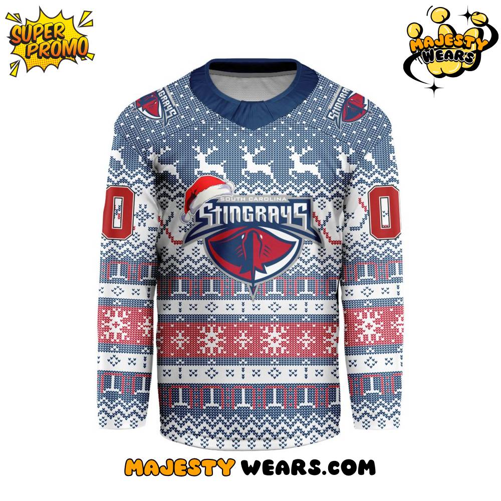 South Carolina Stingrays Christmas Design Hockey Jersey South Carolina Stingrays Christmas Design Hockey Jersey