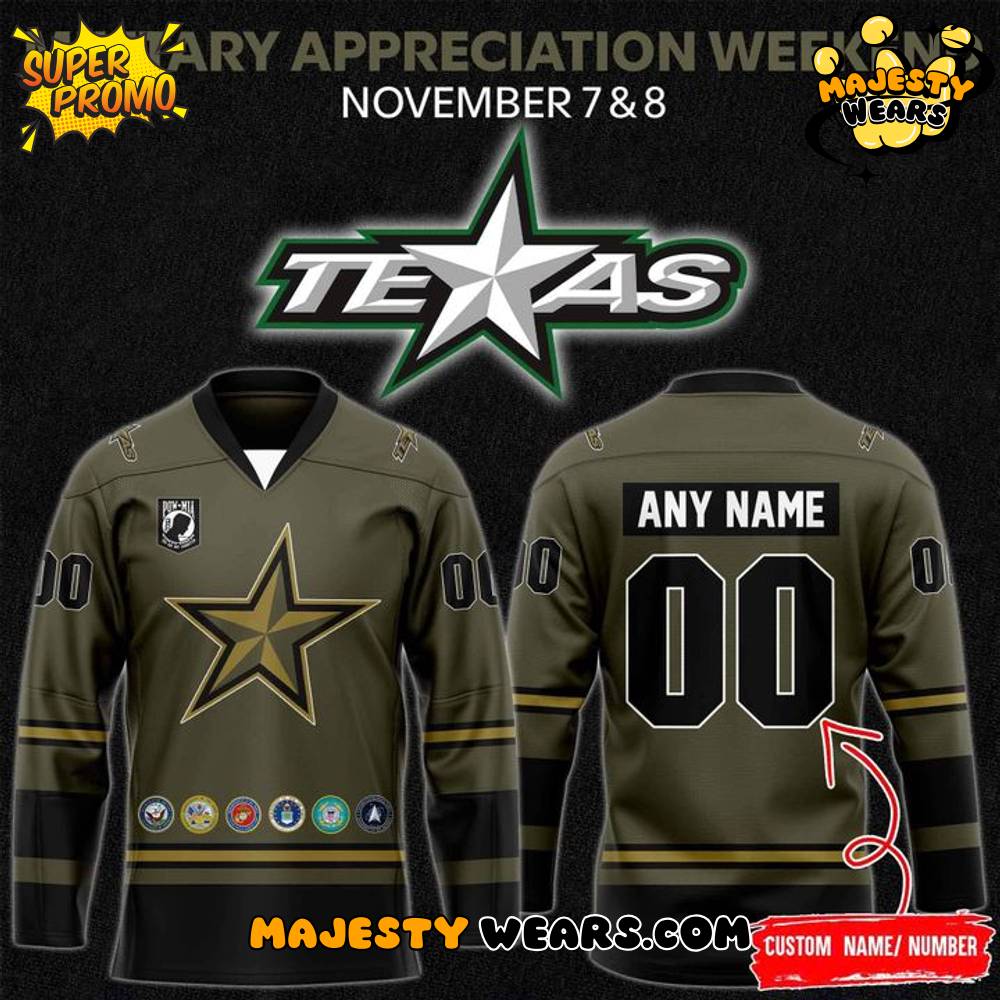 Texas Stars x 2025 Military Appreciation Custom Hockey Jersey Texas Stars x 2025 Military Appreciation Custom Hockey Jersey