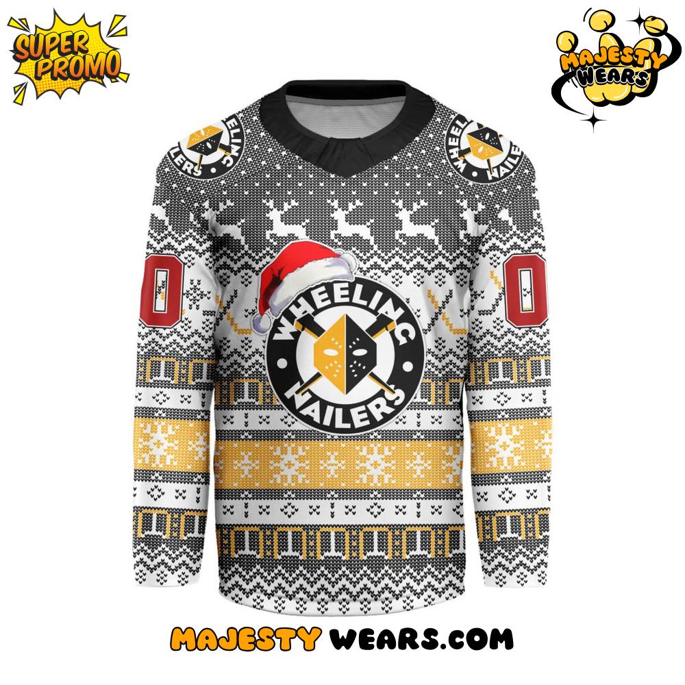 Wheeling Nailers Christmas Design Hockey Jersey Wheeling Nailers Christmas Design Hockey Jersey