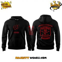 Wisconsin Badgers Freedom UAF “United in Service” Special Black Hoodie