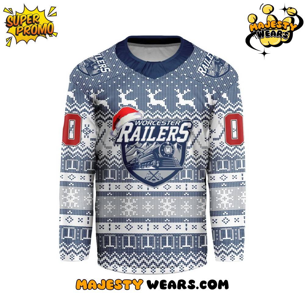Worcester Railers Christmas Design Hockey Jersey Worcester Railers Christmas Design Hockey Jersey