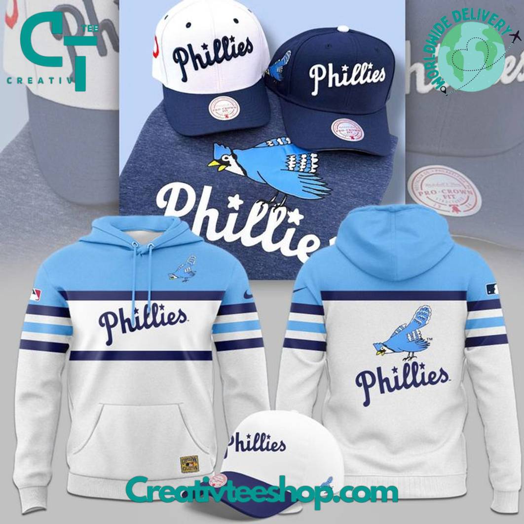 Philadelphia Phillies Blue Jay Logo 40s Hoodie – Blue White Philadelphia Phillies Blue Jay Logo 40s Hoodie – Blue White