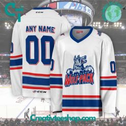 AHL Hartford Wolf Pack 2024 White Hockey Jersey