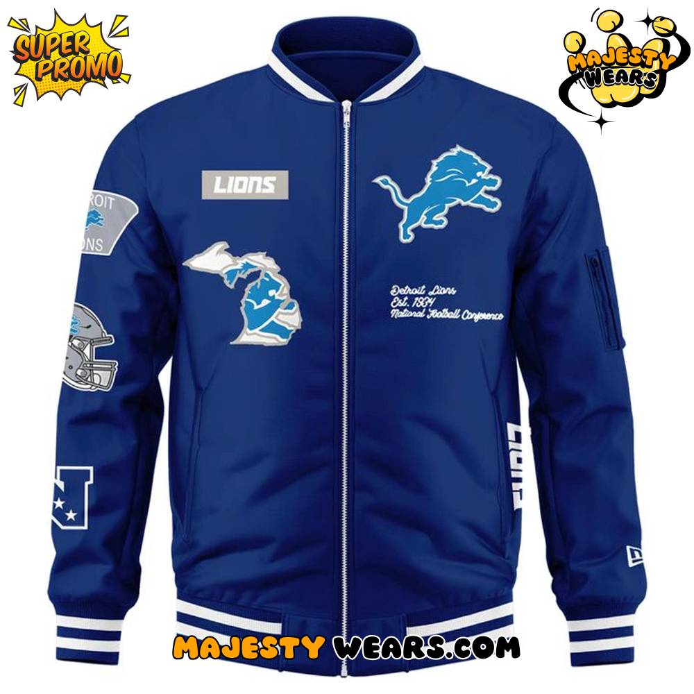 Alpha Industries Blue Detroit Lions MA-1 Bomber Jacket Alpha Industries Blue Detroit Lions MA-1 Bomber Jacket