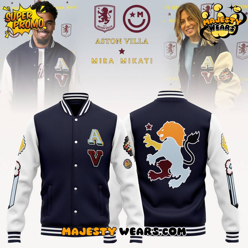 Aston Villa x Mira Mikati Limited Edition Baseball Jacket Aston Villa x Mira Mikati Limited Edition Baseball Jacket