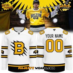 Boston Bruins 2026 NHL Stadium Series Custom Hockey Jersey – White Boston Bruins 2026 NHL Stadium Series Custom Hockey Jersey – White