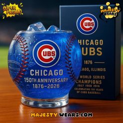 Chicago Cubs 150th Anniversary Whiskey Glass
