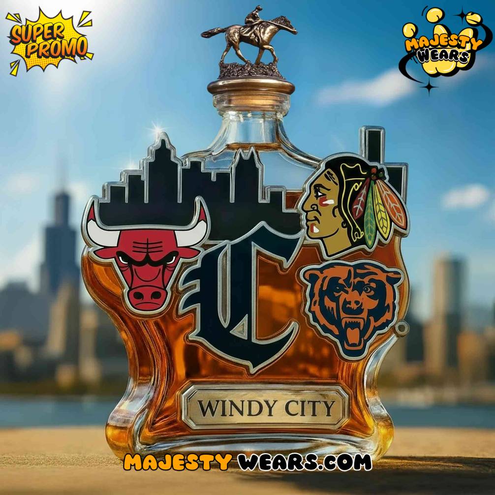 Chicago Sport Teams Windy City Whiskey Bottle Chicago Sport Teams Windy City Whiskey Bottle