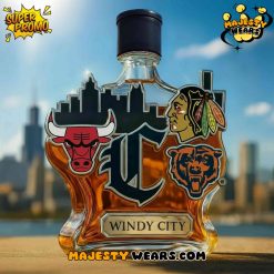 Chicago Sport Teams Windy City Whiskey Bottle