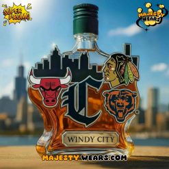 Chicago Sport Teams Windy City Whiskey Bottle