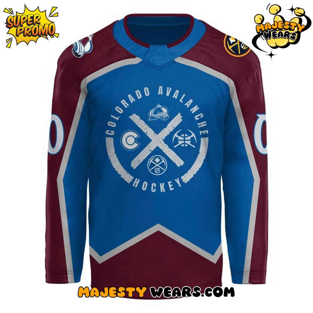 Colorado Avalanche x Denver Nuggets Crossover Night Custom Hockey Jersey Colorado Avalanche x Denver Nuggets Crossover Night Custom Hockey Jersey