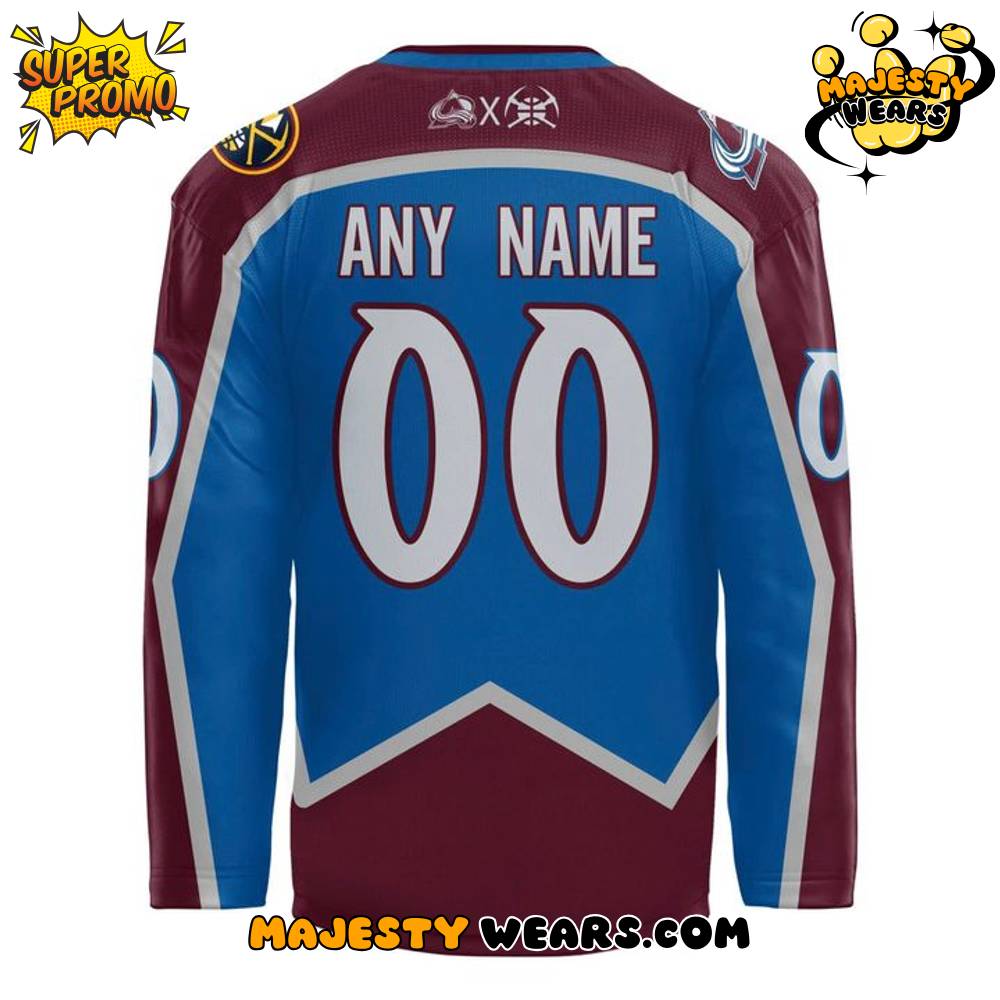 Colorado Avalanche x Denver Nuggets Crossover Night Custom Hockey Jersey Colorado Avalanche x Denver Nuggets Crossover Night Custom Hockey Jersey
