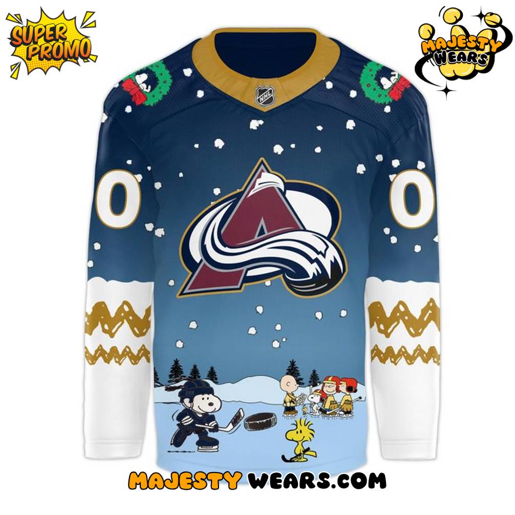 Colorado Avalanche x Peanuts Christmas Hockey Jersey Colorado Avalanche x Peanuts Christmas Hockey Jersey