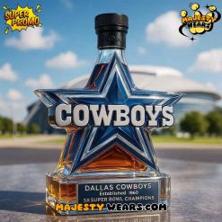 Dallas Cowboys 5x Super Bowl Champions Whiskey Bottle
