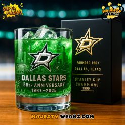 Dallas Stars 58th Anniversary Whiskey Glass