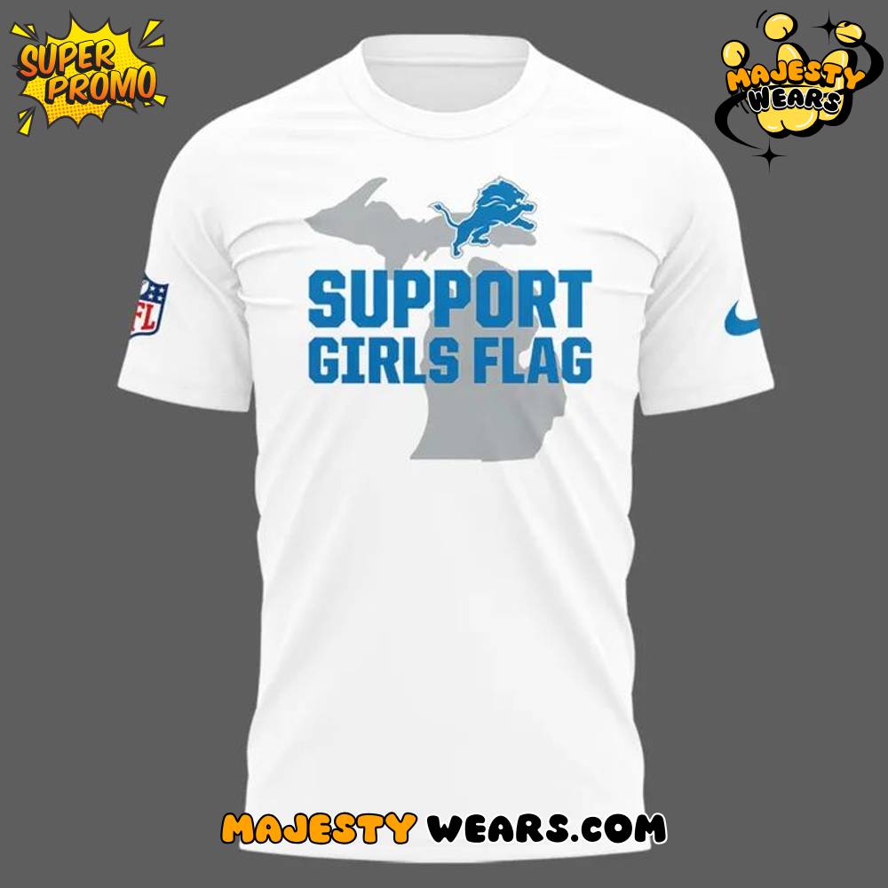 Detroit Lions “Support Girl Flag” Special White Shirt Detroit Lions “Support Girl Flag” Special White Shirt