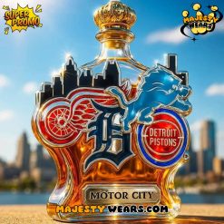 Detroit Sport Teams Motor City Whiskey Bottle