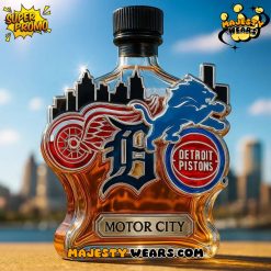 Detroit Sport Teams Motor City Whiskey Bottle