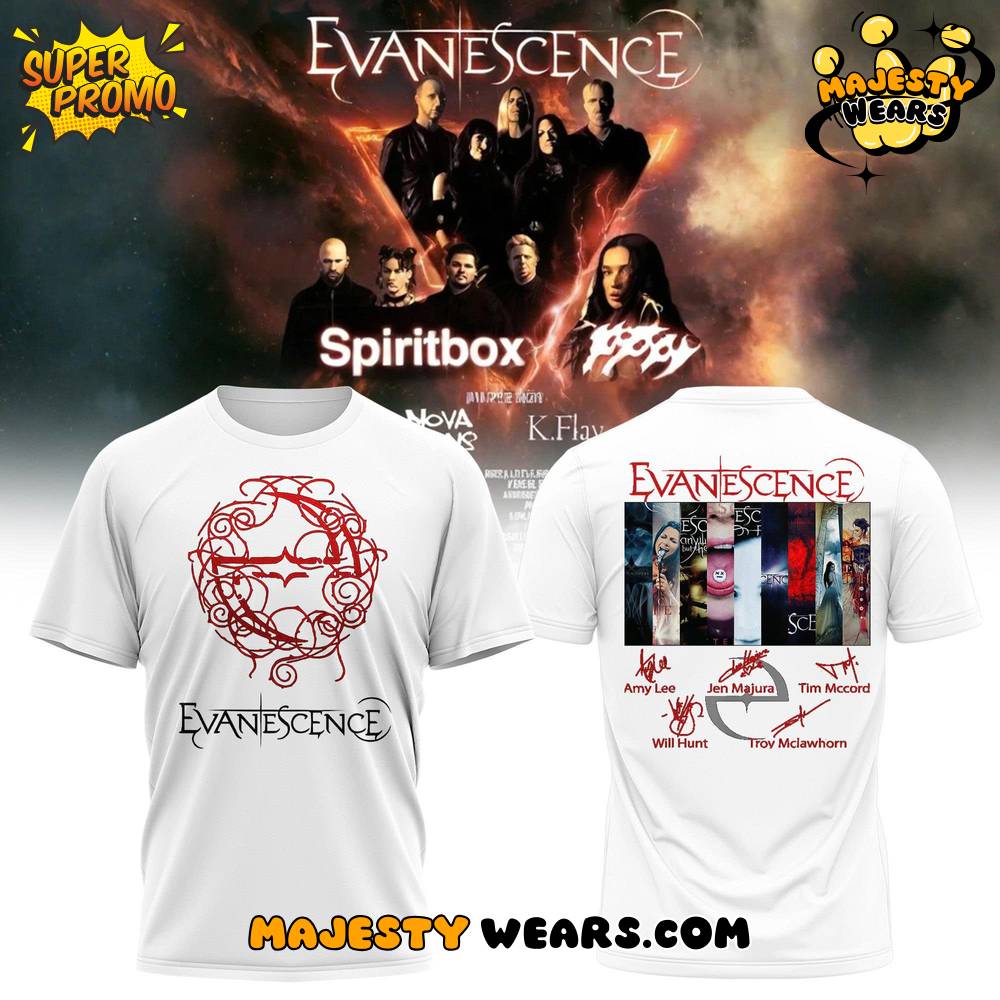 EVANESCENCE US & UK 2026 WORLD TOUR White Shirt EVANESCENCE US & UK 2026 WORLD TOUR White Shirt