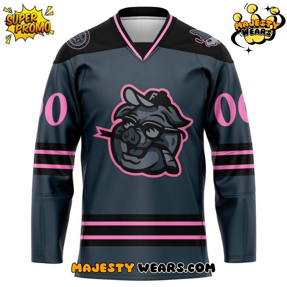 Fayetteville Marksmen Fatbacks Blackout Custom Hockey Jersey Fayetteville Marksmen Fatbacks Blackout Custom Hockey Jersey