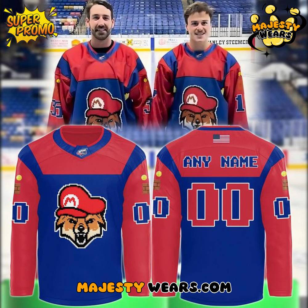 Fayetteville Marksmen x Super Mario Special Edition Hockey Jersey Fayetteville Marksmen x Super Mario Special Edition Hockey Jersey
