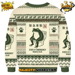 Frog On Toilet Japanese Ugly Christmas Sweater