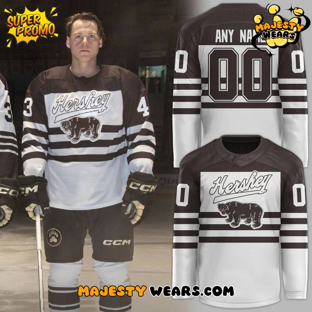 Hershey Bears “Skating Bear” New 2025 Custom Hockey Jersey Hershey Bears “Skating Bear” New 2025 Custom Hockey Jersey