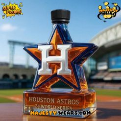 Houston Astros Baseball Champions Star Go Stros Whiskey Bottle