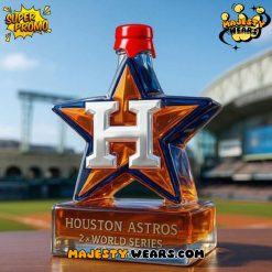 Houston Astros Baseball Champions Star Go Stros Whiskey Bottle