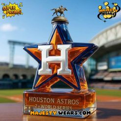 Houston Astros Baseball Champions Star Go Stros Whiskey Bottle