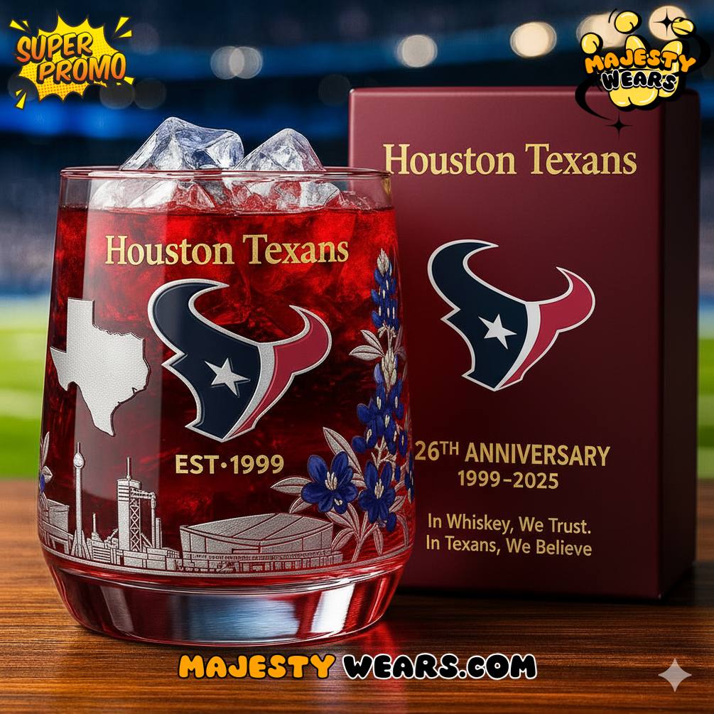 Houston Texans 26th Anniversary Whiskey Glass Houston Texans 26th Anniversary Whiskey Glass