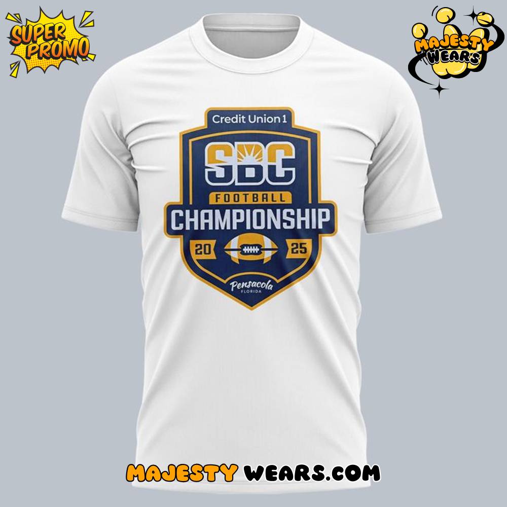 James Madison Dukes Football Sun Belt Championship T-Shirt – White James Madison Dukes Football Sun Belt Championship T-Shirt – White