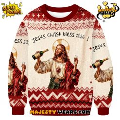 Jesus Christ Bless 2026 Ugly Christmas Sweater