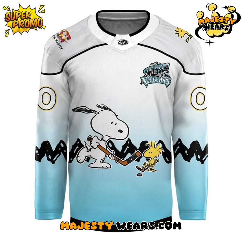 Knoxville Ice Bears x Peanuts Night Custom Hockey Jersey Knoxville Ice Bears x Peanuts Night Custom Hockey Jersey