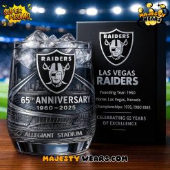Las Vegas Raiders 65th Anniversary Whiskey Glass
