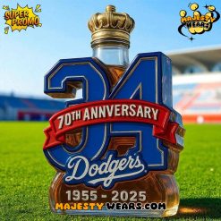 Los Angeles Dodgers 70th Anniversary Baseball Legacy Whiskey Bottle