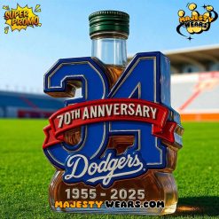 Los Angeles Dodgers 70th Anniversary Baseball Legacy Whiskey Bottle