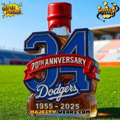Los Angeles Dodgers 70th Anniversary Baseball Legacy Whiskey Bottle