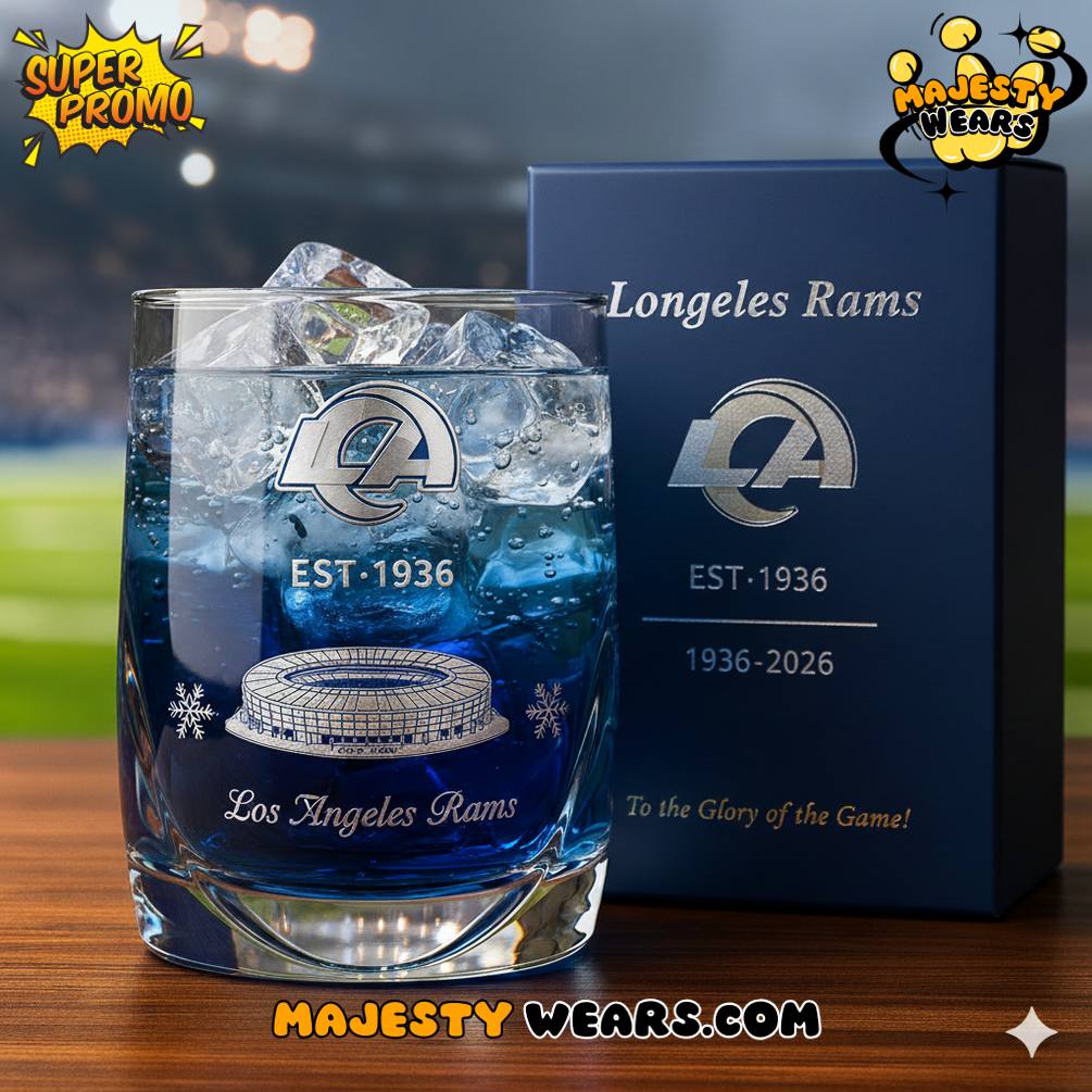 Los Angeles Rams 90th Anniversary Whiskey Glass Los Angeles Rams 90th Anniversary Whiskey Glass