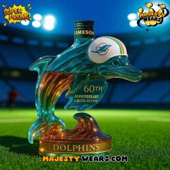 Miami Dolphins Team Spirit 60th Anniversary Whiskey Bottle
