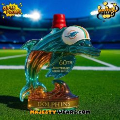 Miami Dolphins Team Spirit 60th Anniversary Whiskey Bottle
