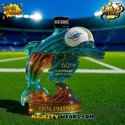 Miami Dolphins Team Spirit 60th Anniversary Whiskey Bottle
