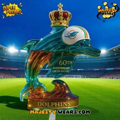 Miami Dolphins Team Spirit 60th Anniversary Whiskey Bottle