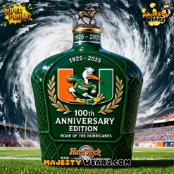 Miami Hurricanes 100th Anniversary Road of The Hurricanes Whiskey Bottle